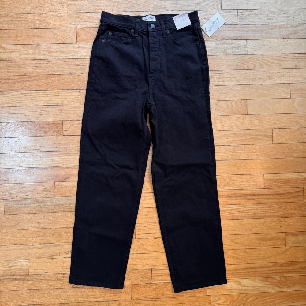 Universal Thread Womens Highest Rise Straight Leg Jeans Black Size 6 Regular NWT